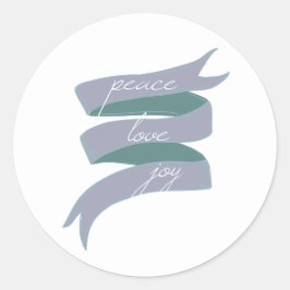 Peace Liebe Joy Lavender Ribbon Stickers