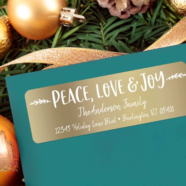 Peace Liebe Joy Modern Typografy Gold Individuelle (Von Creator hochgeladen)