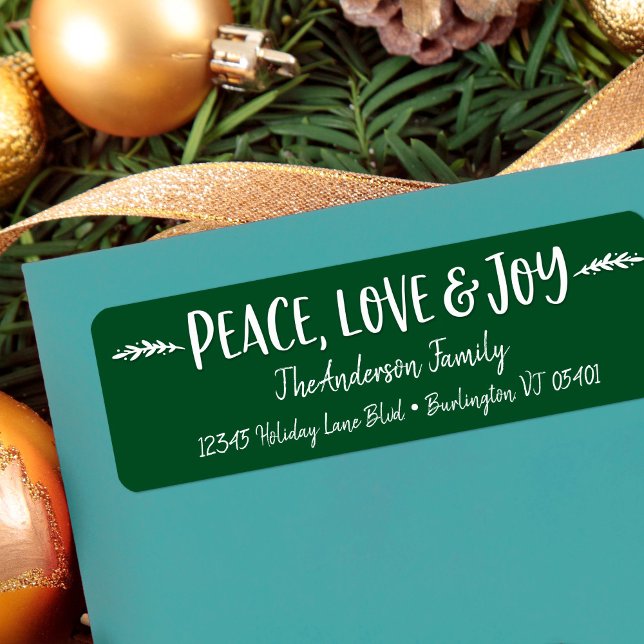Peace Liebe Joy Modern Typografy Green Individuell (Von Creator hochgeladen)
