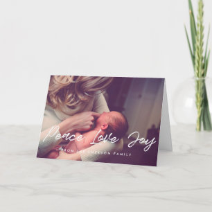 Peace Liebe Joy Modernes inspirierendes Foto Feiertagskarte