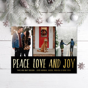 Peace Liebe Joy Multi-Foto Holiday Foto Foil Card Folien Feiertagskarte