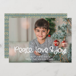 Peace Liebe Joy Niedliches Weihnachtsfest Foto Feiertagskarte