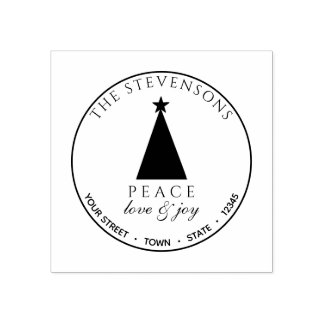 Peace Liebe & Joy , Rücksendeadresse des Weihnacht Gummistempel