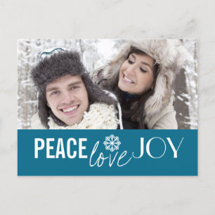 Peace Liebe Joy Sky Snowflake Holiday Postkarten