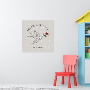 Peace Liebe Joy SnowBird Weihnachtsfest Poster