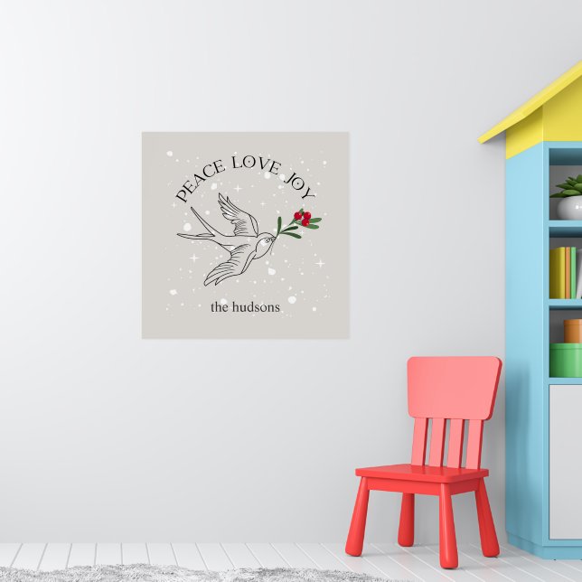Peace Liebe Joy SnowBird Weihnachtsfest Poster (Kinderzimmer 1)