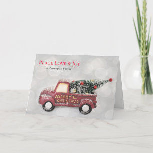 Peace Liebe & Joy Toy Truck Frohe Weihnachten