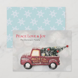 Peace Liebe & Joy Toy Truck Frohe Weihnachten Einladung
