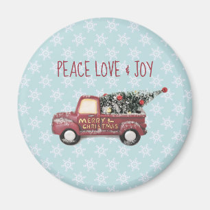 Peace Liebe & Joy Toy Truck Frohe Weihnachten Magnet