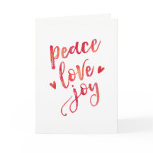 Peace Liebe joy typography Christmas Card