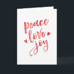 Peace Liebe joy typography Christmas Card Feiertagskarte<br><div class="desc">Peace Liebe joy typography Christmas card ist ein elegantes und dennoch modernes Design. Fügen Sie Ihre eigenen personalisierten Gruß auf der Innenseite.</div>