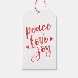 Peace Liebe joy Water color Weihnachtsgeschenk-Tag Geschenkanhänger