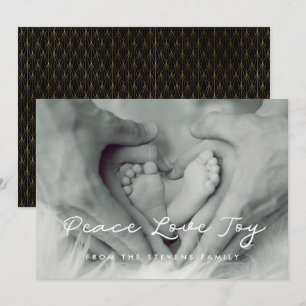 Peace Liebe Joyce Minimalistisch Holiday Foto Card Feiertagskarte