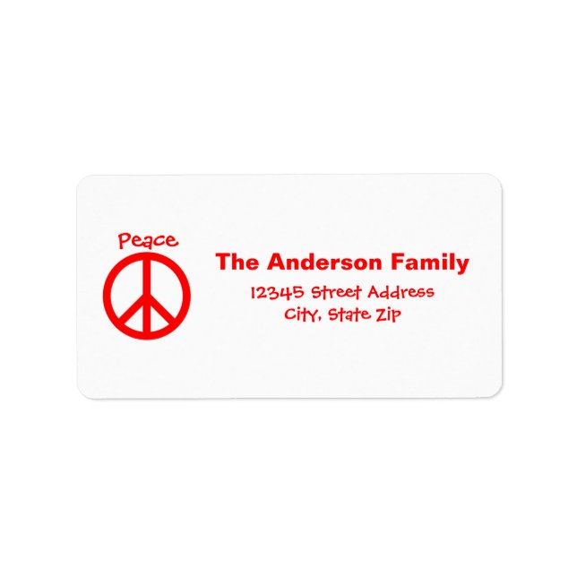Peace, Liebe, Joypeace Sign - Adressetikett (Vorne)