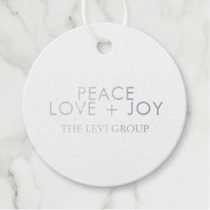 Peace Liebe Joytypografie Weihnachtskreislauf Silv Geschenkanhänger
