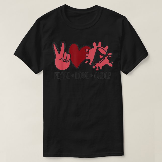 Peace Liebe jubelt Grafikgeschenk T-Shirt (Design vorne)