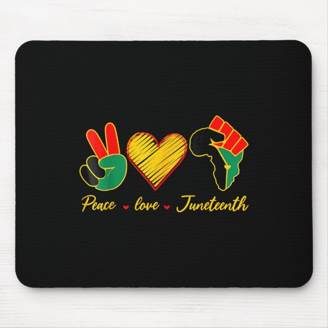 Peace Liebe Juneteenth Pride Black Girl Black Quee Mousepad (Vorne)