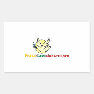 Peace Liebe Juneteenth Pride Black Girl Black Quee Rechteckiger Aufkleber
