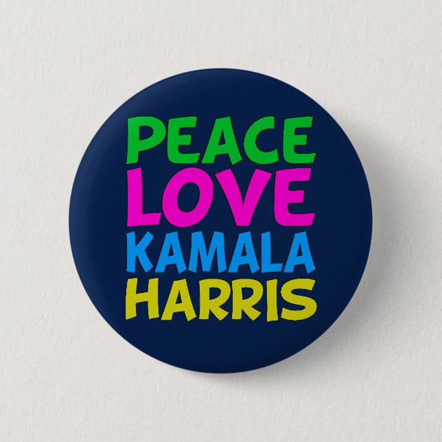 Peace Liebe Kamala Harris Button (Vorderseite)