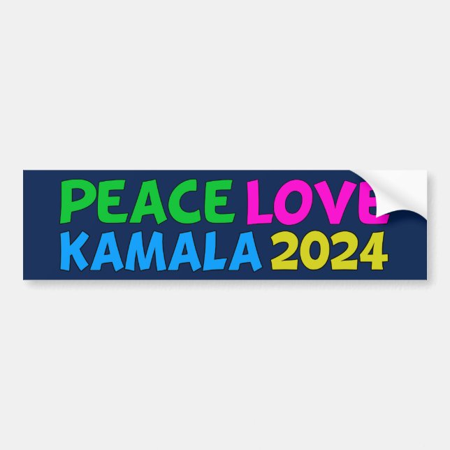 Peace Liebe Kamala Harris Niedlich 2024 Wahl Autoaufkleber (Vorne)