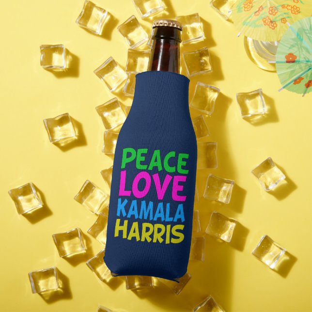 Peace Liebe Kamala Harris Niedlich Blue Flaschenkühler (In Situ Sommer)
