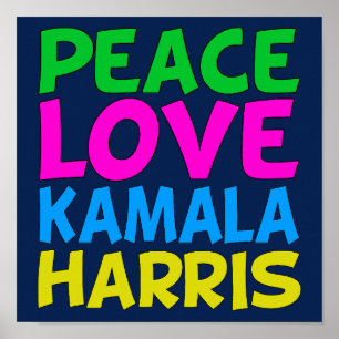 Peace Liebe Kamala Harris Niedlich Blue Poster