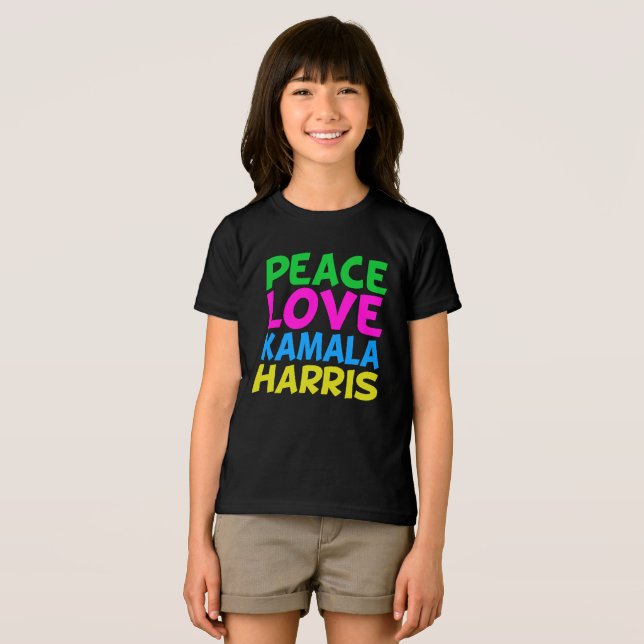 Peace Liebe Kamala Harris Niedlich Kids Tri-Blend Shirt (Vorderseite Voll)