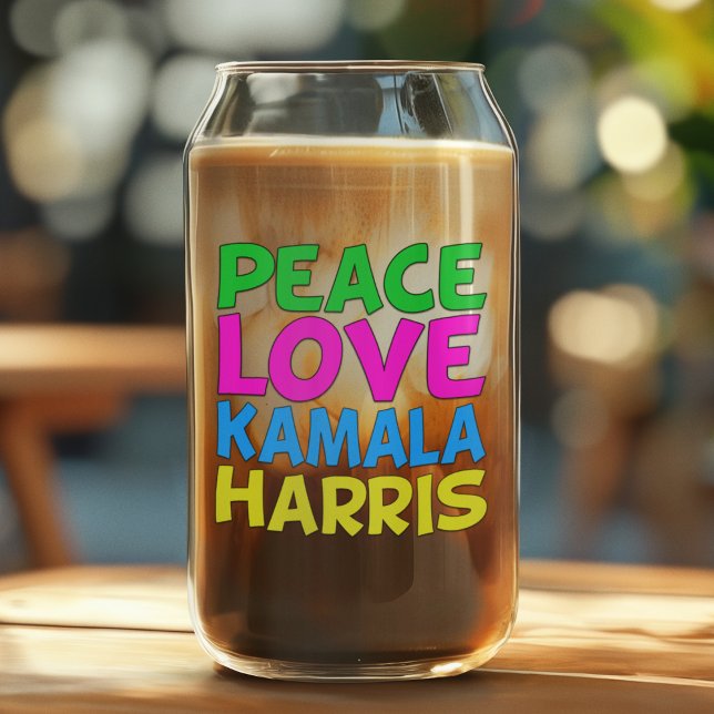 Peace Liebe Kamala Harris Niedliche Wahl Dosenglas (Von Creator hochgeladen)