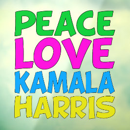 Peace Liebe Kamala Harris Niedliche Wahl Fensteraufkleber