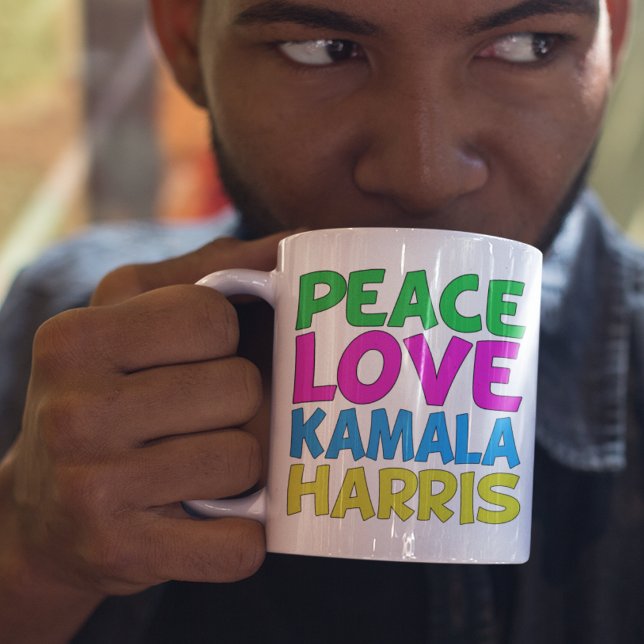 Peace Liebe Kamala Harris Niedliche Wahl Kaffeetasse (Von Creator hochgeladen)
