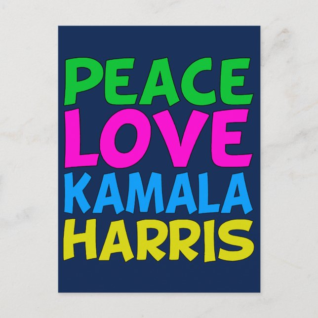 Peace Liebe Kamala Harris Postkarte (Vorderseite)