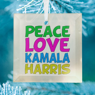 Peace Liebe Kamala Harris Weihnachten Ornament Aus Glas