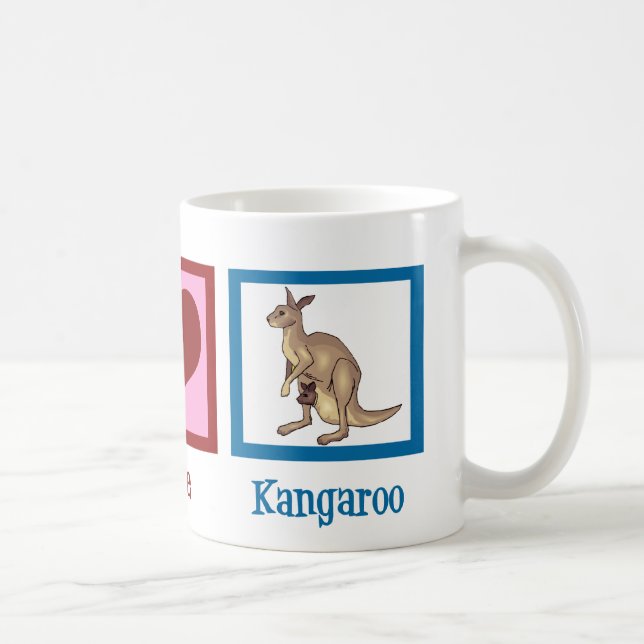 Peace Liebe Kangaroo Kaffeetasse (Rechts)