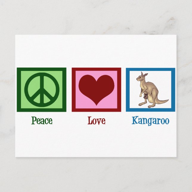 Peace Liebe Kangaroo Postkarte (Vorderseite)