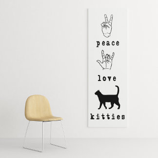 Peace Liebe Kätzchen Cat Lover Art Leinwand
