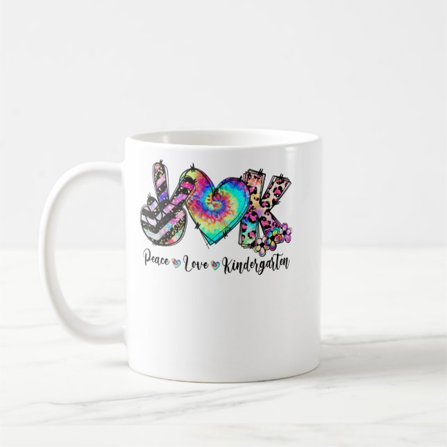 Peace Liebe Kindergarten Lehrerin Student Kinderte Kaffeetasse (Links)