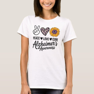PEACE LIEBE KURZ Alzheimer's Bewusstsein T-Shirt
