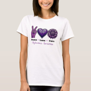 PEACE LIEBE KURZ Alzheimer's Bewusstsein T-Shirt