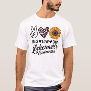PEACE LIEBE KURZ Alzheimer's Bewusstsein T-Shirt