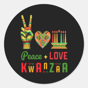 Peace Liebe Kwanzaa African Heritage Cultura Art Runder Aufkleber