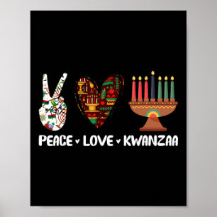 Peace Liebe Kwanzaa Pajamas African Happy Kwanzaa Poster