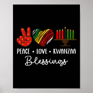 Peace Liebe Kwanzaa Segen Weihnachts-Afrikanisches Poster