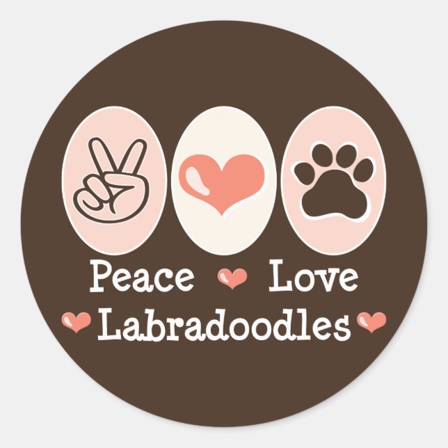 Peace Liebe Labradoodles Stickers (Vorderseite)