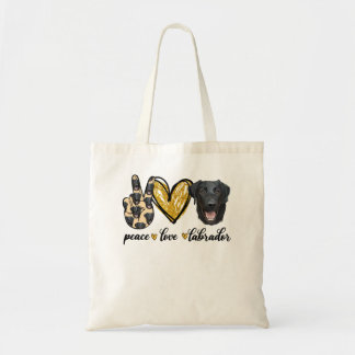 Peace Liebe Labrador Dog Black Labrador Retriever Tragetasche