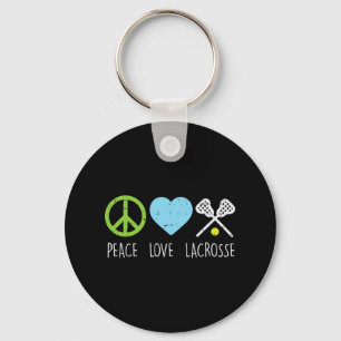 Peace Liebe Lacrosse Cool Lax Player Goalie Hippie Schlüsselanhänger