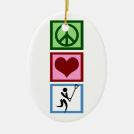 Peace Liebe Lacrosse Keramik Ornament