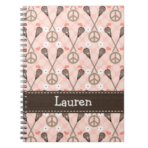 Peace Liebe Lacrosse Lax Spiral Notebook Journal Notizblock