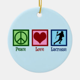 Peace Liebe Lacrosse Weihnachten Keramik Ornament