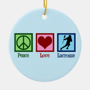 Peace Liebe Lacrosse Weihnachten Keramik Ornament