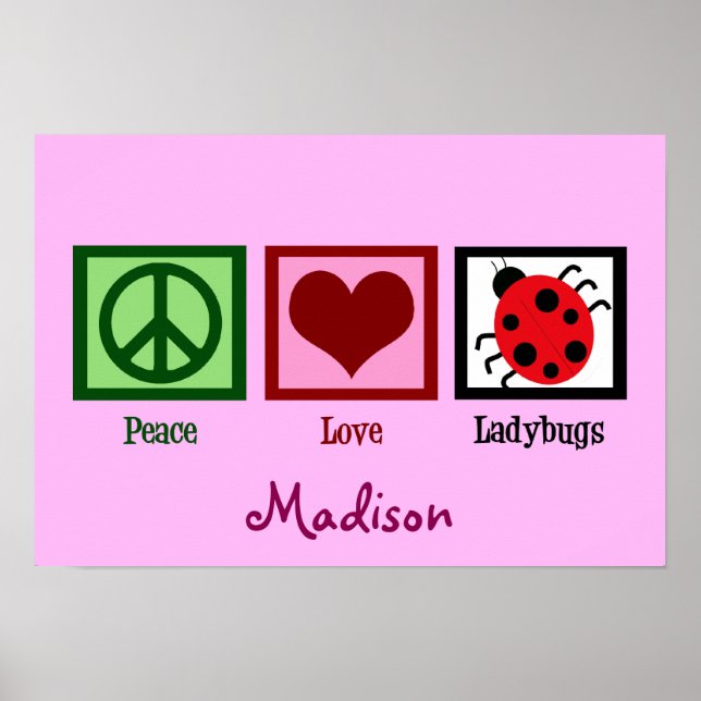 Peace Liebe Ladybugs Poster (Vorne)